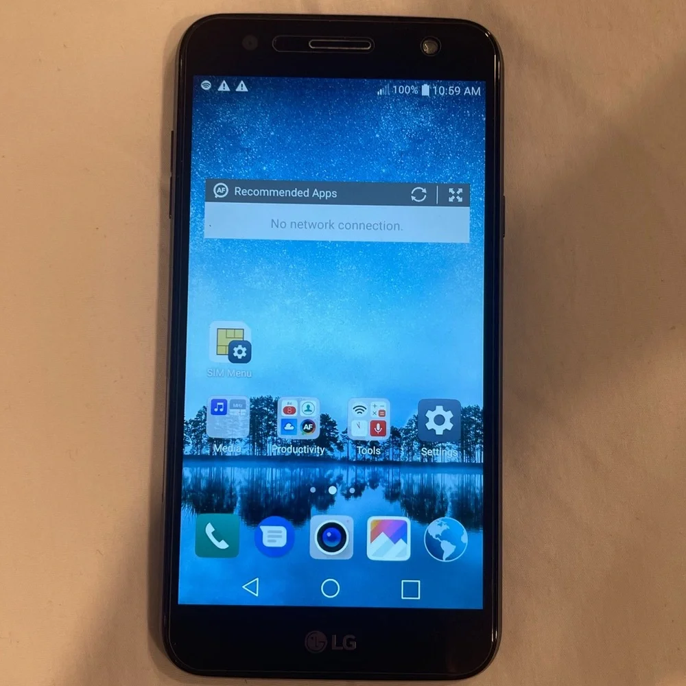Cell phone, LG android, black, TracFone